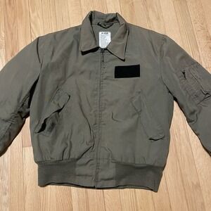 Vintage US Army Green Full Zip Lightweight Nomex Flyers Jacket 1986 Large
